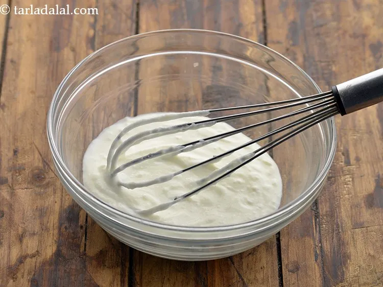 Step 6 – For <strong>Carrot Beetroot Raita for Weight Loss</strong>, first take approximately 1 cup of curd in …