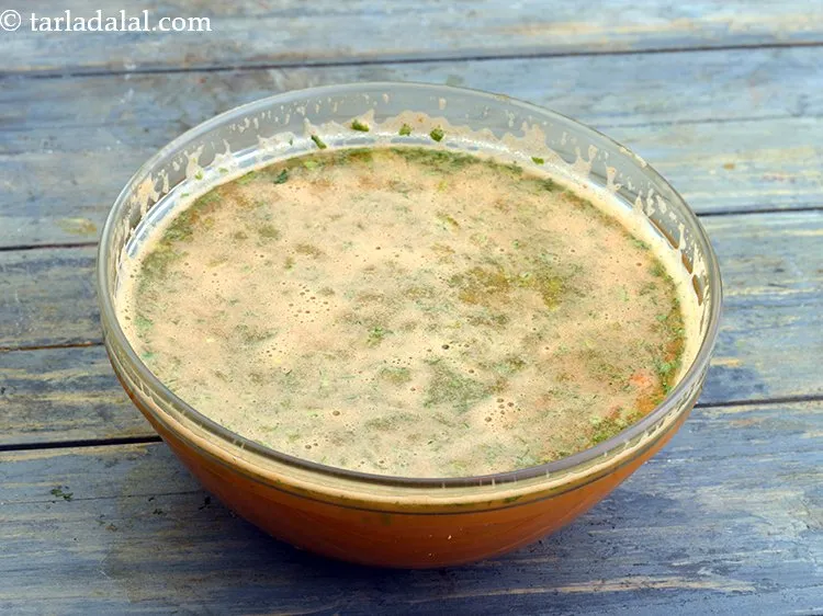 Step 4 – Transfer the juice to a bowl and add about 2 tbsp of chopped coriander and …