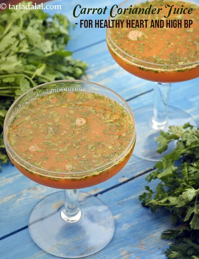 Step 6 – <strong>Carrot Coriander Juice - for Healthy Heart and High BP.</strong>