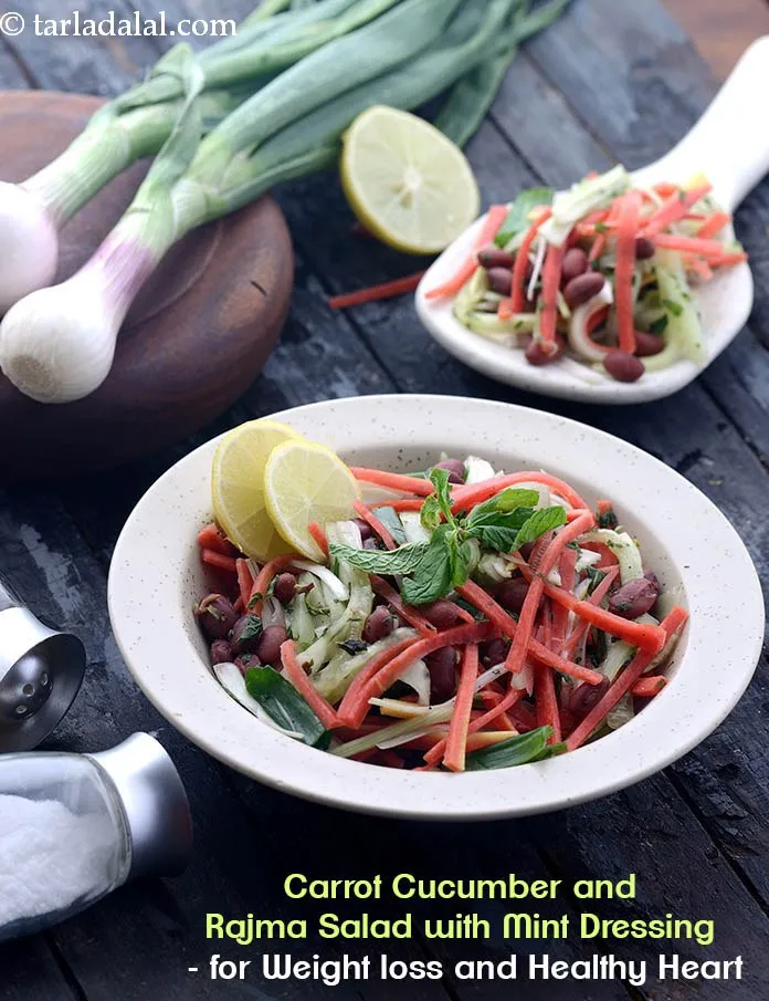 Step 22 – <strong>Carrot Cucumber and Rajma Salad with Mint Dressing - for Weight loss and Healthy Heart.</strong>