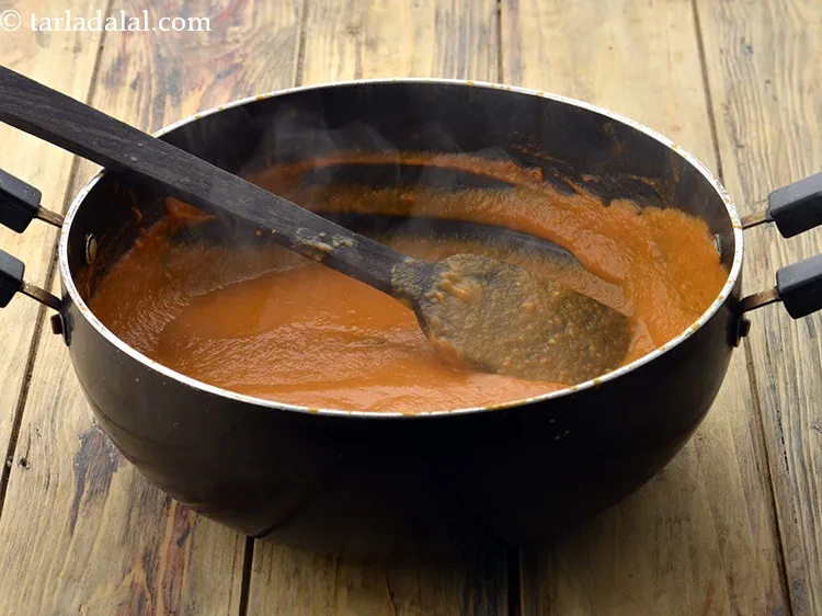 Step 38 – Mix well and cook on a medium flame for 7 to 8 minutes, while stirring …