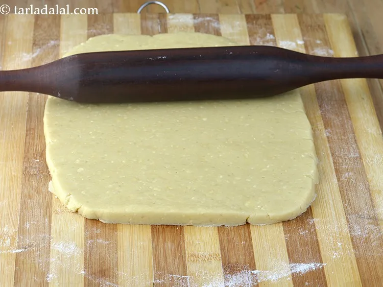 Step 7 – Prefer to use a thick rolling pin so as to put uniform pressure and get …
