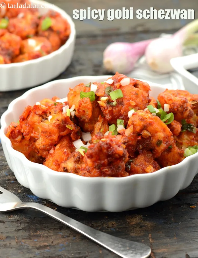 Step 38 – Serve <strong>cauliflower in Schezuan sauce recipe | spicy gobi Schezwan | Indo Chinese Schezuan style …