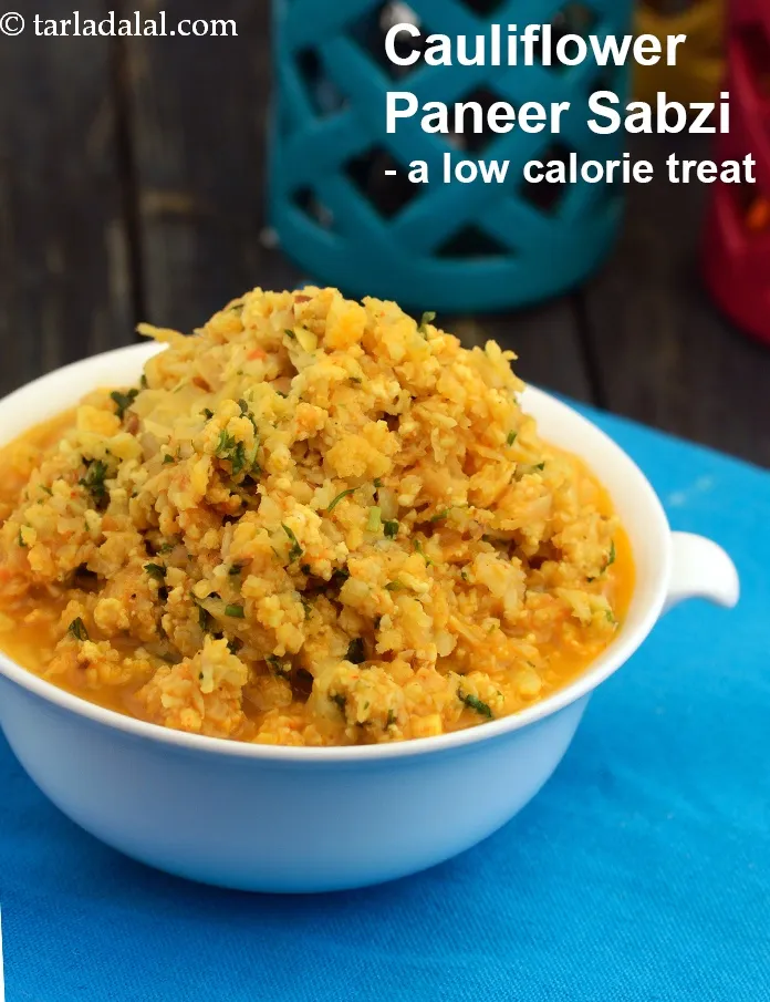 Step 33 – <strong>Cauliflower Paneer Sabzi - a low calorie treat.</strong>
