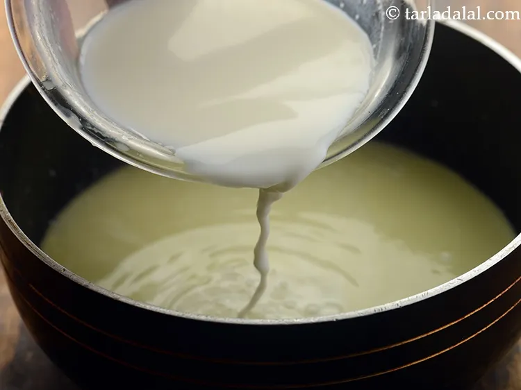 Step 18 – Add milk. Milk is added to give a creamy flavor.&nbsp;
