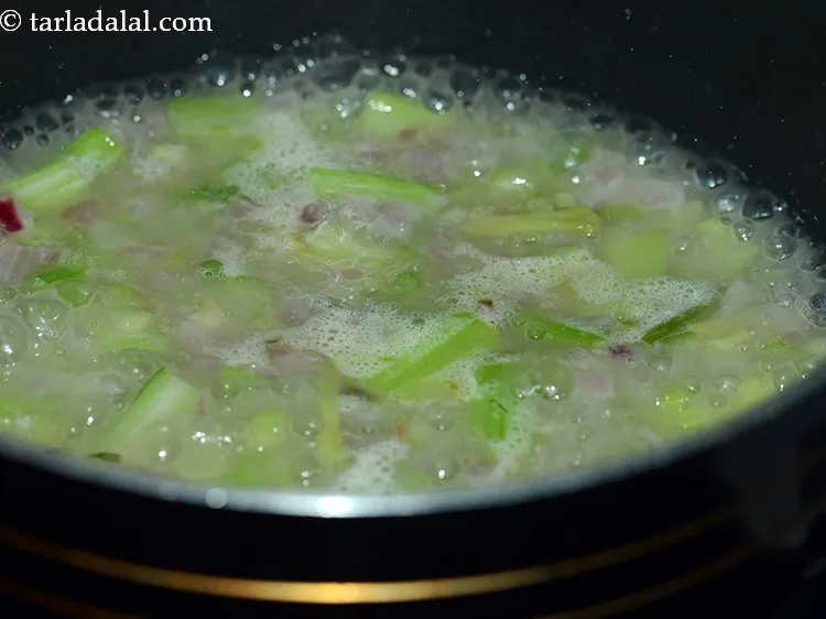 Step 11 – Boil on a medium flame for 15 minutes while stirring occasionally.