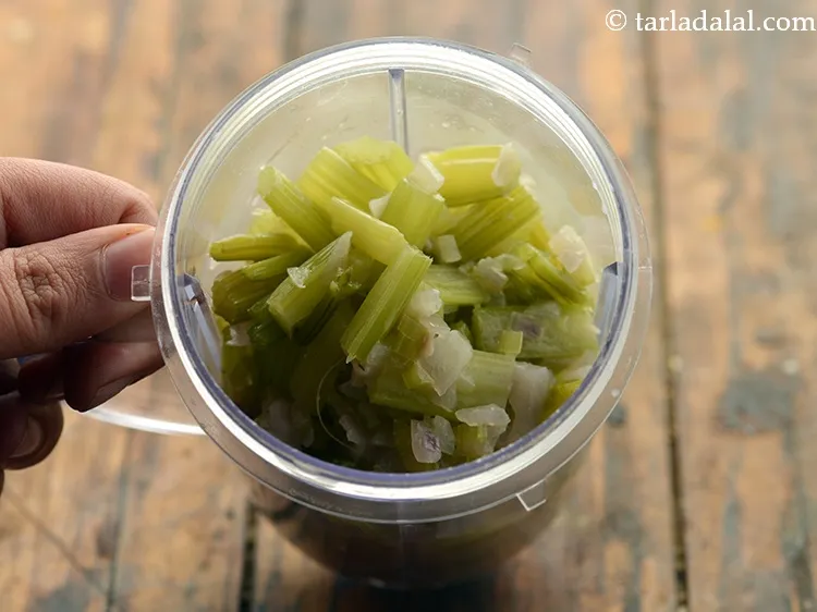 Step 13 – Once cooled transfer in a blender and blend until smooth.