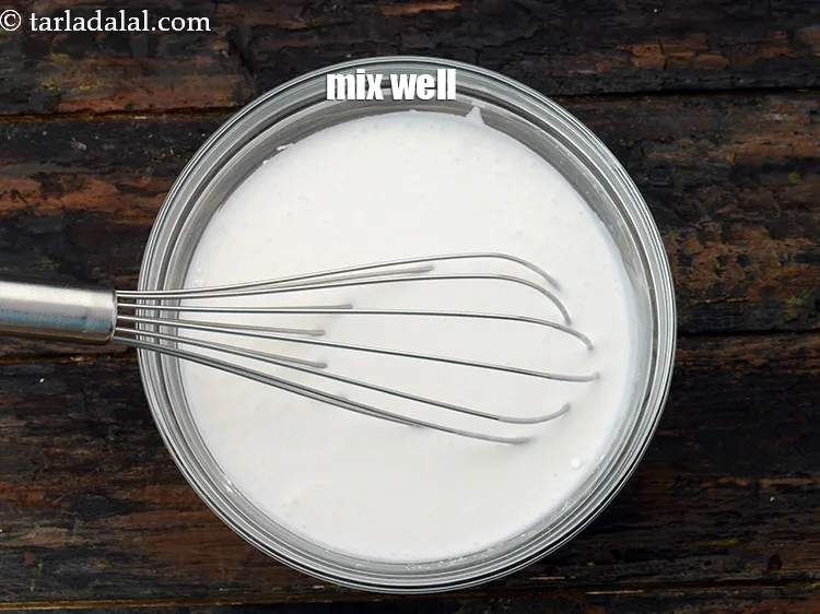Step 14 – Mix well using a whisk till no lumps there.&nbsp;