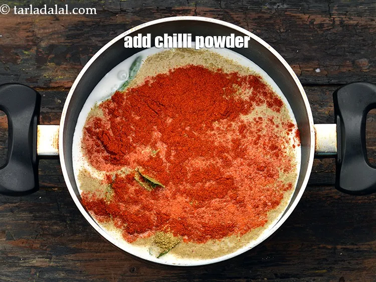 Step 22 – Add 2 tsp&nbsp;<a href="https://www.tarladalal.com/glossary-chilli-powder-red-chilli-powder-339i">chilli powder</a>.&nbsp;