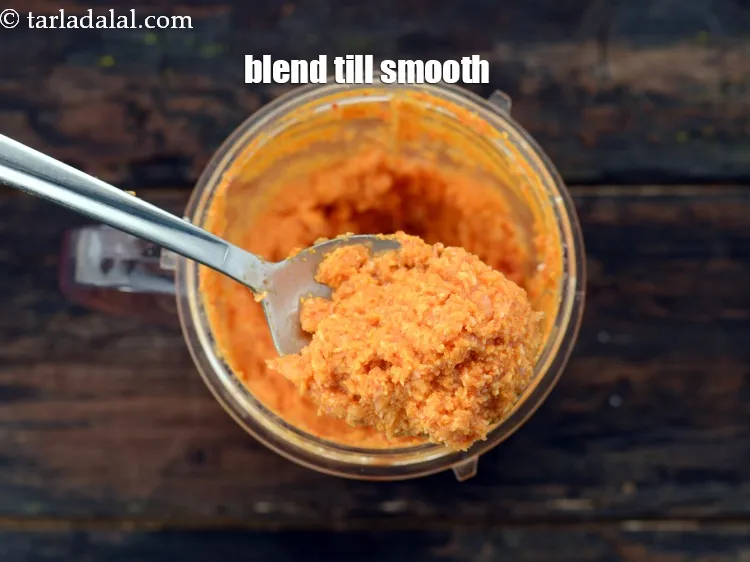 Step 11 – Close the lid and blend in a mixer till smooth. Keep aside.&nbsp;