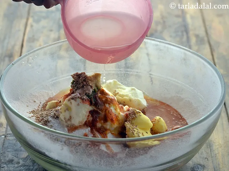 Step 12 – Combine all the ingredients and add approx. &frac34; cup water.