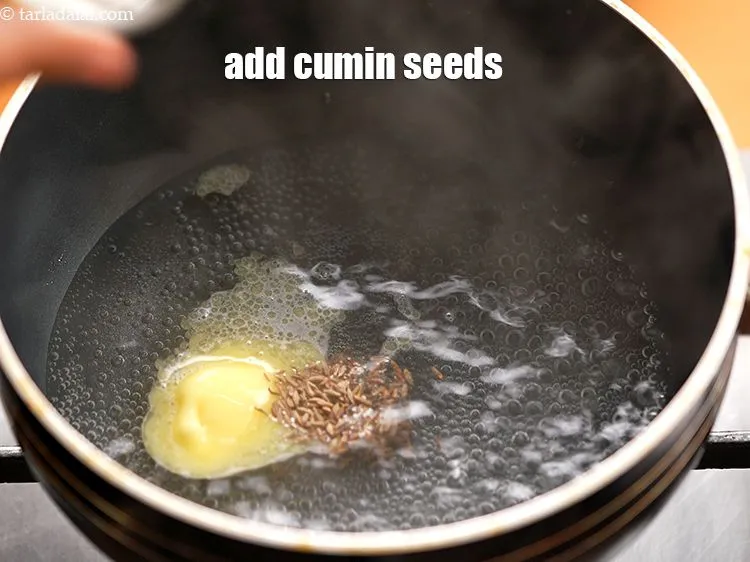 Step 5 – Add &frac12; tsp <a href="https://www.tarladalal.com/glossary-cumin-seeds-jeera-zeera-381i">cumin seeds (jeera)</a>.