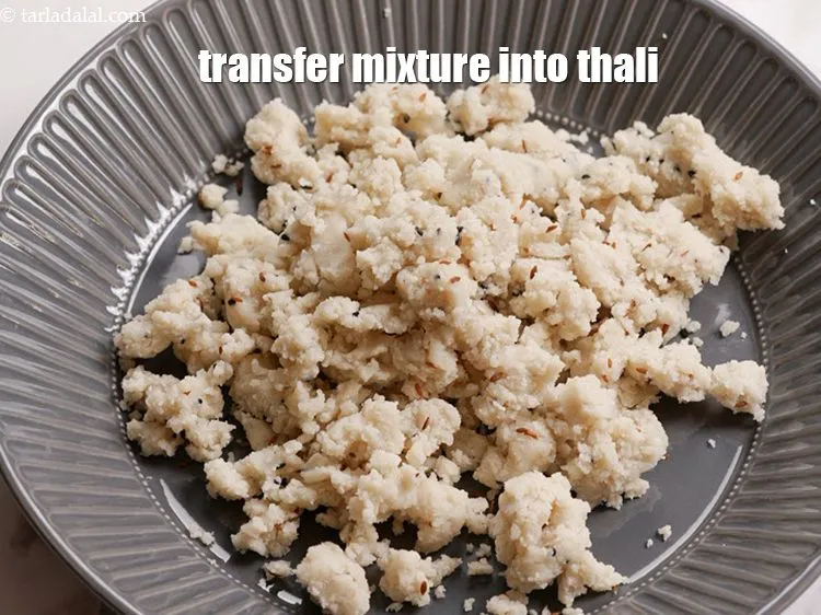 Step 11 – Transfer the mixture into a big thali.