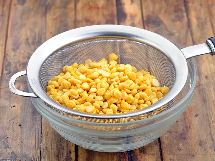 Step 14 – Drain the dal using a strainer.