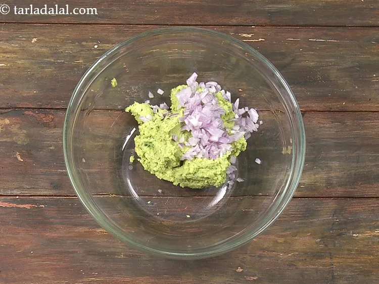 Step 22 – Add 2 tbsp&nbsp;finely&nbsp;<a href="https://www.tarladalal.com/glossary-chopped-onions-722i">chopped onions</a>.