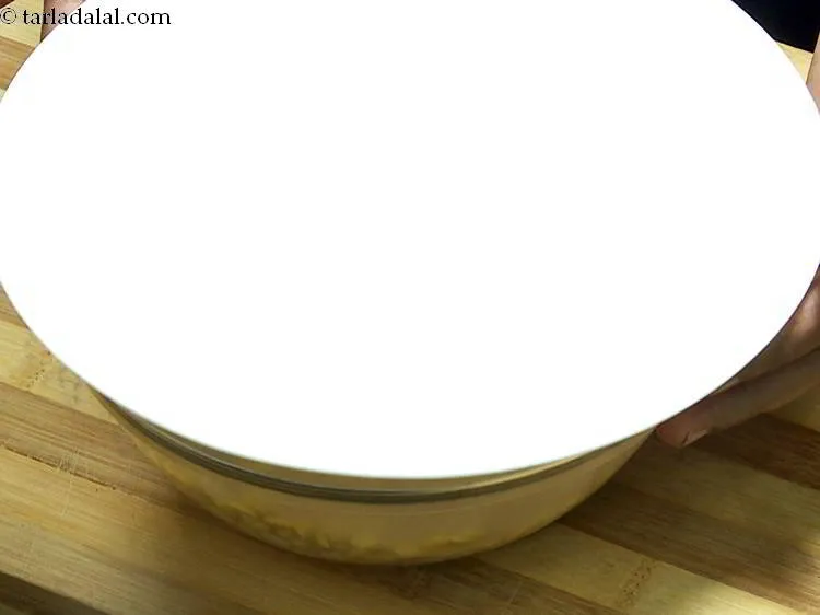 Step 4 – Cover with a lid and soak the chana dal for at least 2 hours.