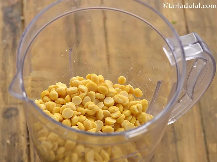 Step 7 – Transfer the chana dal in a mixer jar.