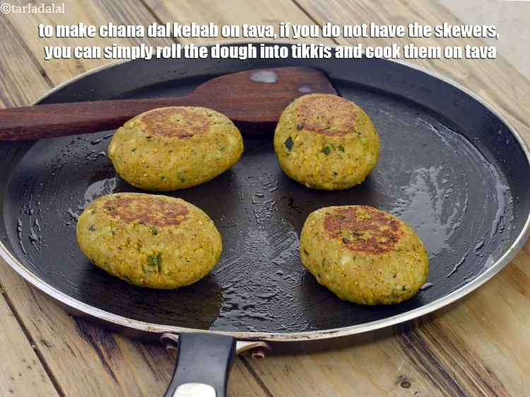 Step 39 – To make <strong>chana dal kebab on tava</strong>, if you do not have the skewers, you …