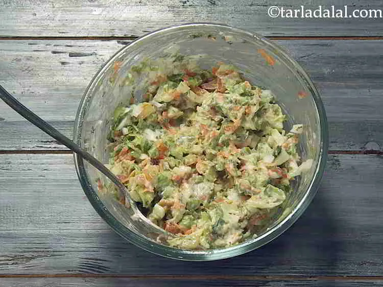 Step 20 – The stuffing can be mixed and kept refrigerated. However assemble the roll just before serving, …