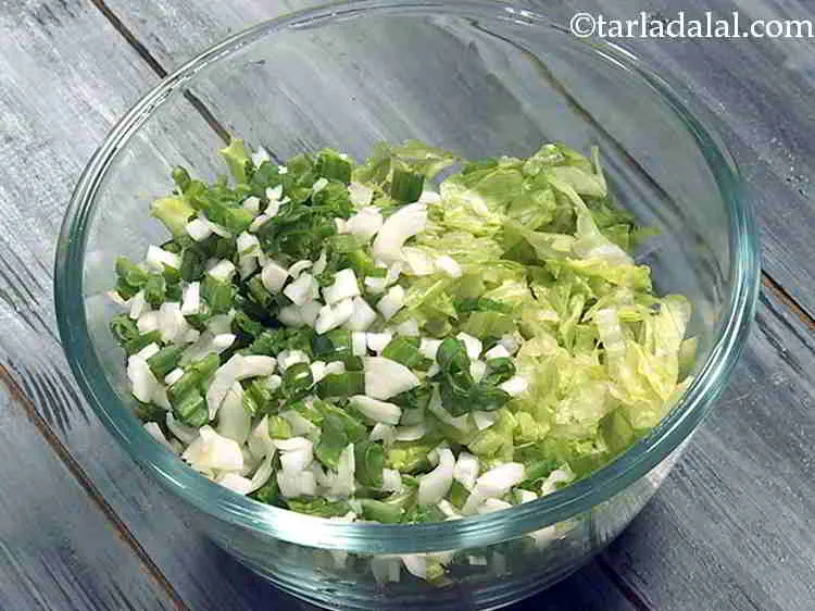 Step 11 – Finally, add chopped spring onions whites and greens. Along with all these colourful and crispy …