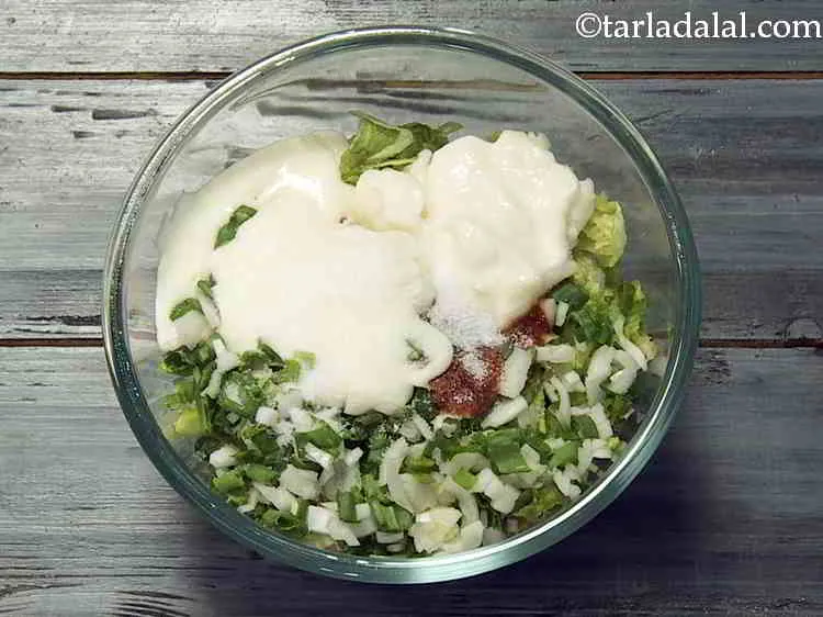 Step 13 – Then add mayonnaise, cheese spread and salt to taste. They give the stuffing a creamy …