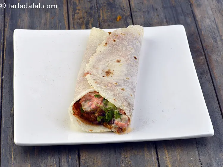 Step 35 – Roll <strong>rajma wrap gluten free recipe | rajma wrap with carrot cucumber spread | rajma …