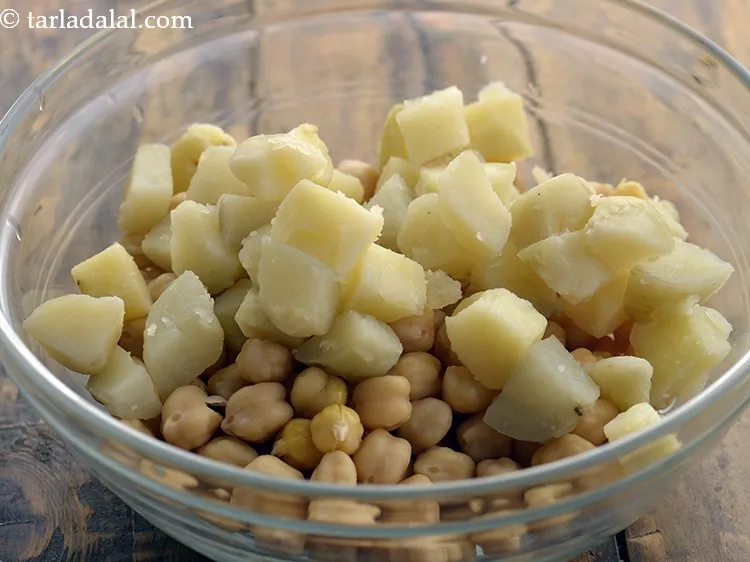 Step 19 – Add the boiled potato cubes. You can replace potatoes with any other vegetable like sweet …