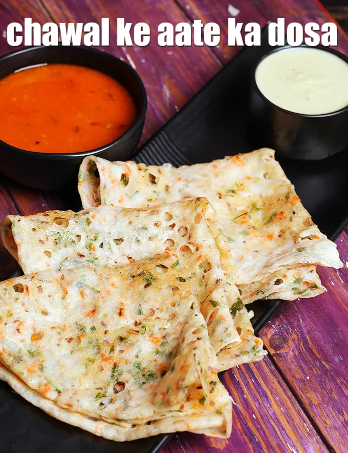 Step 21 – Serve <strong>vegetable neer dosa </strong>hot with chutney and sambhar.