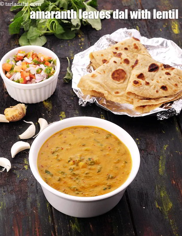 Step 44 – Serve <strong>chawli masoor dal recipe | healthy amaranth leaves dal with lentil | Indian chaulai …