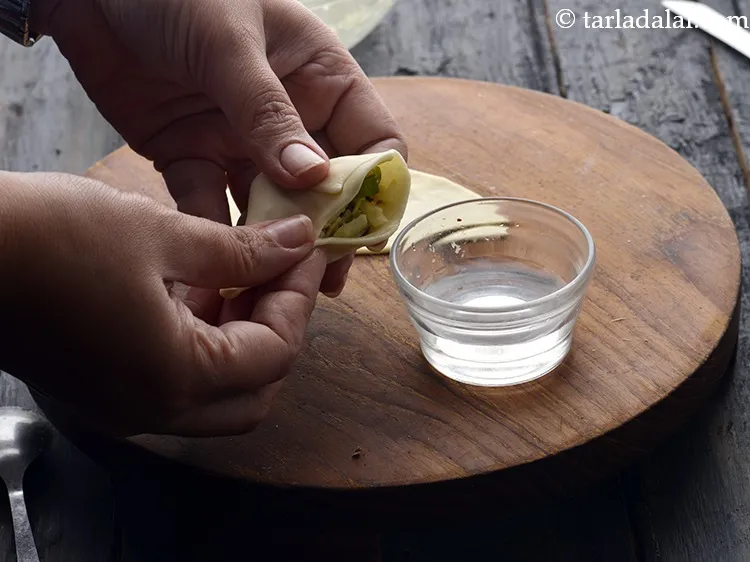 Step 38 – Apply a little water along the edges.