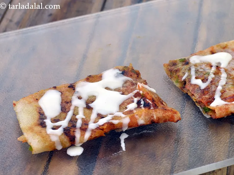 Step 55 – Pour a little of the cheese spread mixture evenly over it.