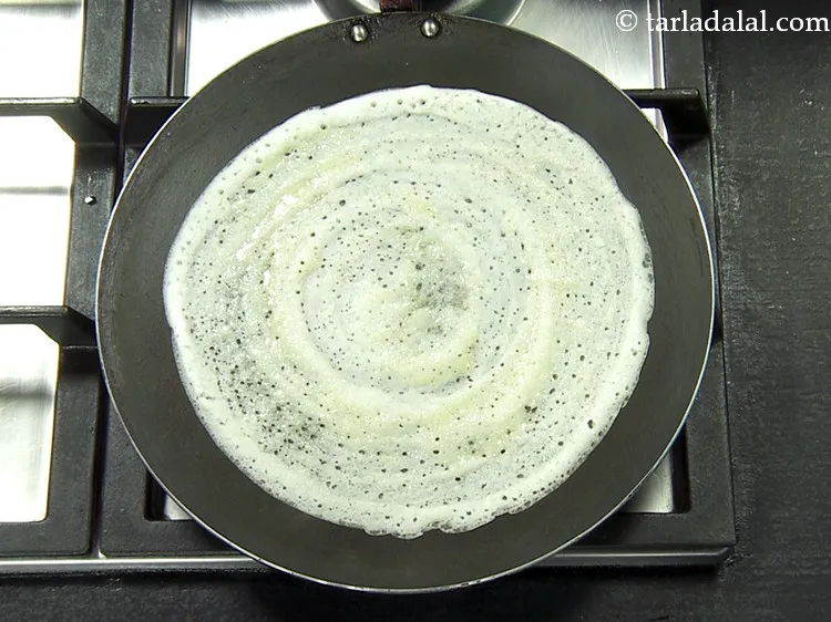 Step 42 – Cook on a medium flame for 1 to 2 minutes or till the dosa turns …