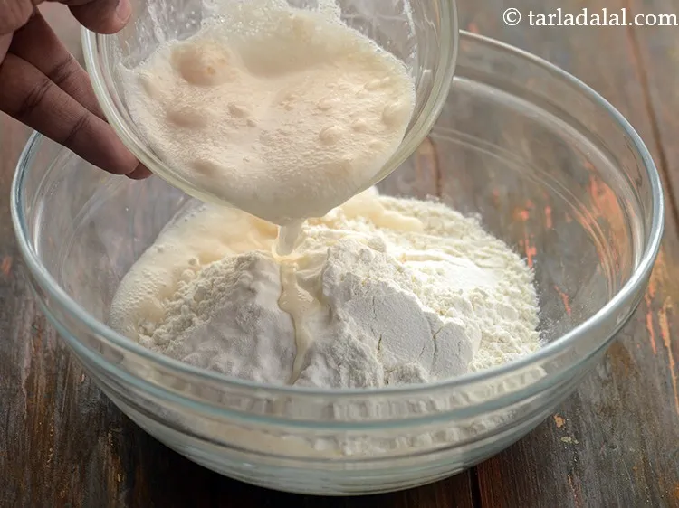 Step 9 – Add yeast-sugar mixture.