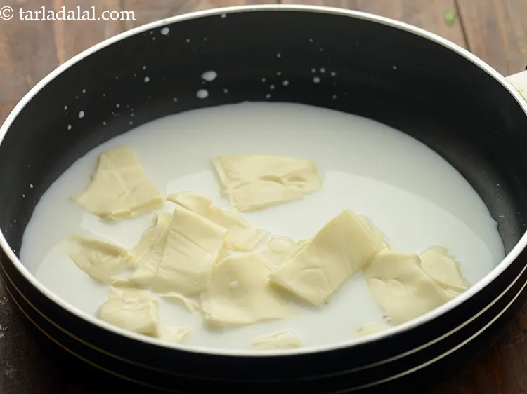 Step 3 – Add cheese slices broken into pieces.&nbsp;