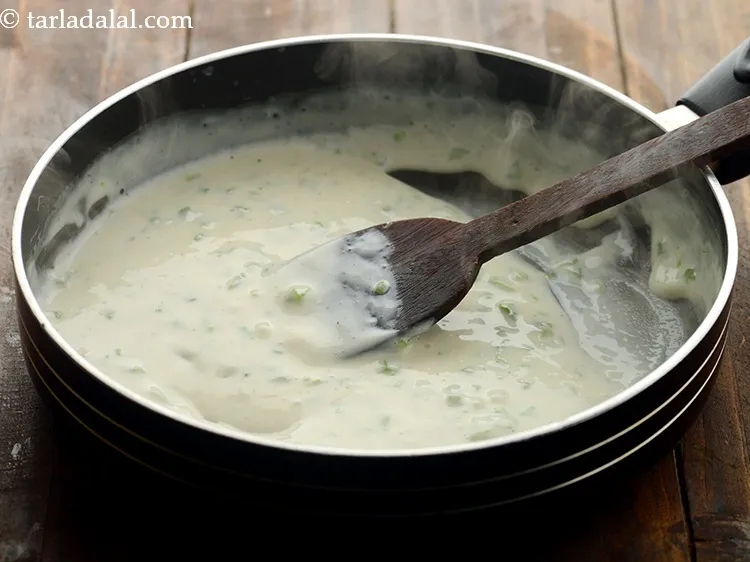 Step 8 – Mix well and cook&nbsp;<strong>Indian style cheese dip | 5 minute cheese dip | quick cheese …