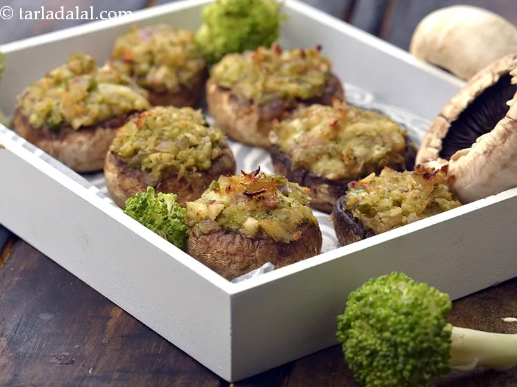 Step 17 – Serve <strong>cheesy broccoli stuffed mushrooms recipe | broccoli cheese stuffed mushrooms | broccoli stuffed mushrooms …