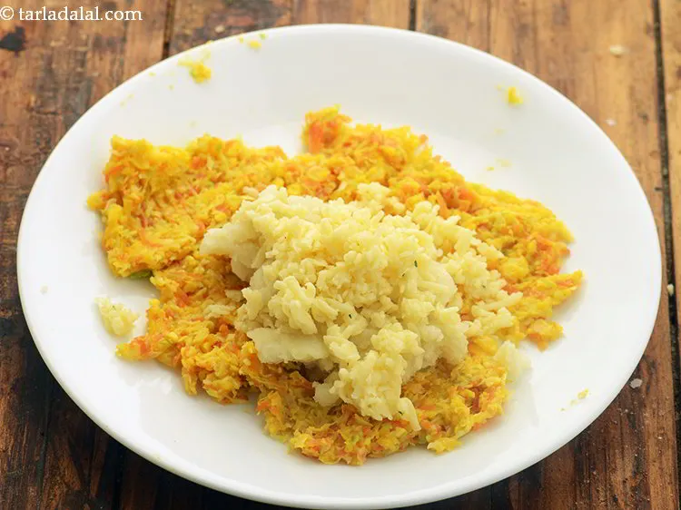 Step 16 – Add 2 tbsp of cheese. Grate and add it.