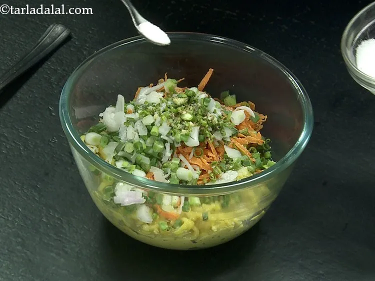 Step 11 – Add green chillies and a little salt.