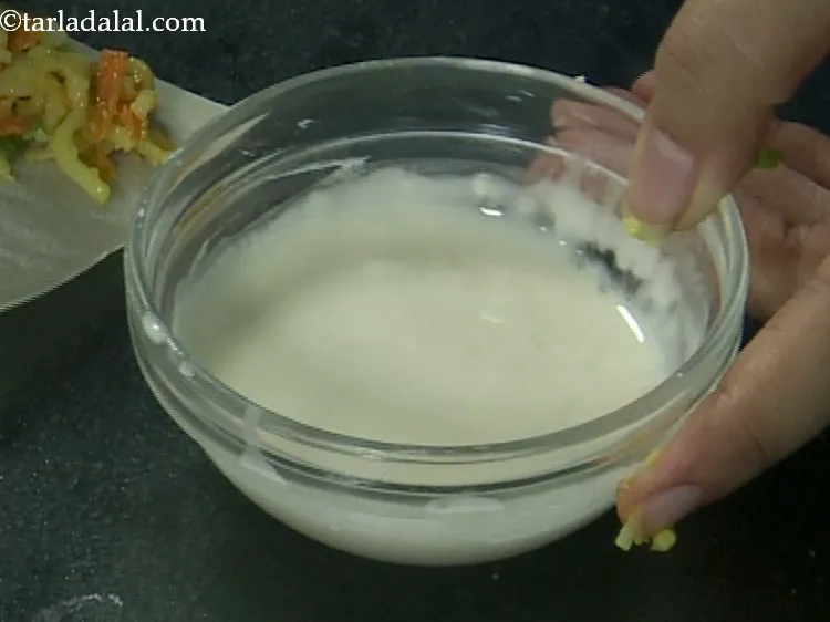 Step 14 – Add 4 tsp of water mix well and our plain flour-water mixture is ready. Keep …