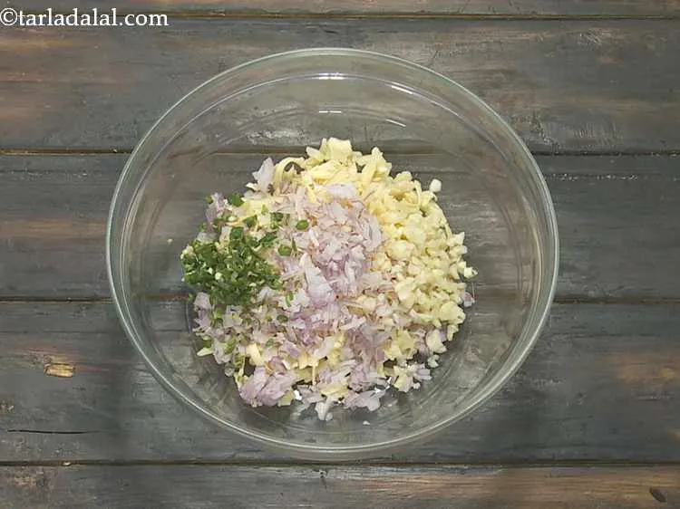 Step 6 – Also add finely chopped green chilies. They provide a nice punch to the bland mushroom …