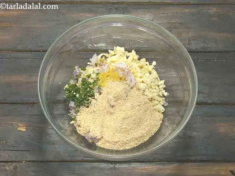 Step 8 – Add the bread crumbs. They provide a nice brown crust on baking.