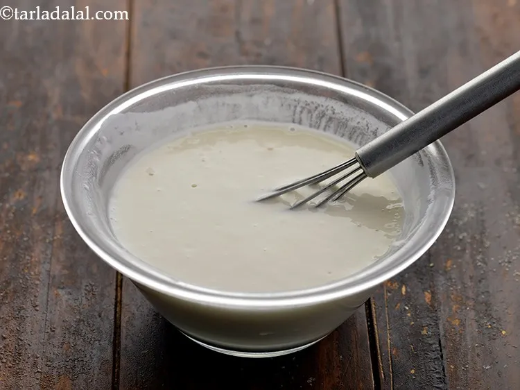 Step 4 – Whisk well using a whisk, make sure no lumps remain.&nbsp;