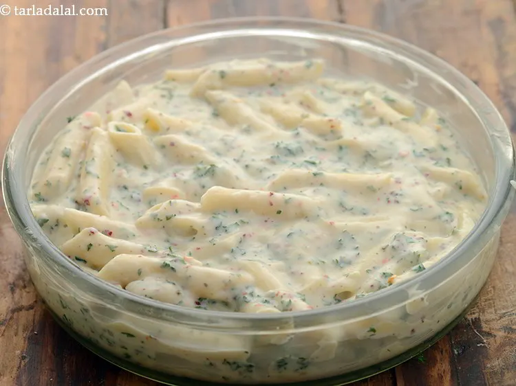 Step 30 – Spread the penne mixture in it.