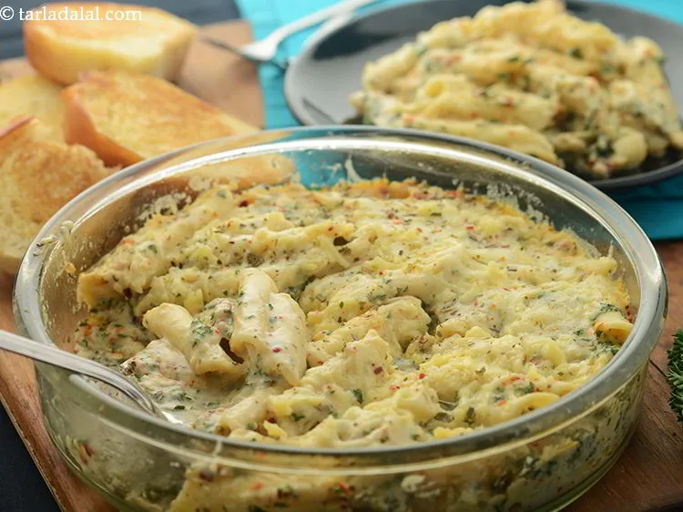 Step 34 – Serve&nbsp;<strong>cheesy penne pasta | Indian style baked cheese pasta | quick cheesy penne pasta | …