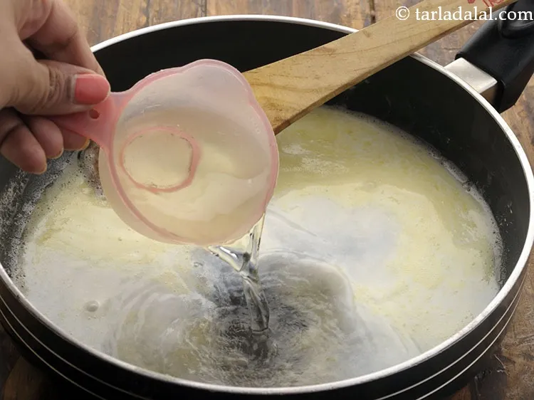 Step 8 – Add &frac12; cup of water.