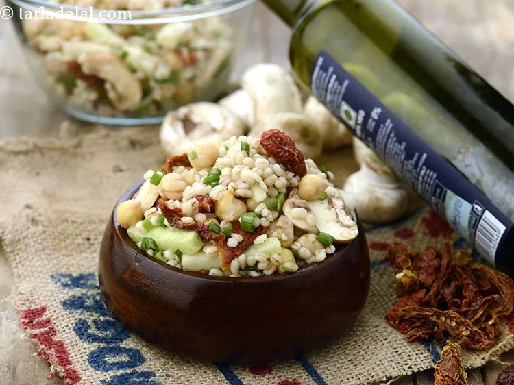 Step 37 – Refrigerate for 1 hour and serve <strong>chick pea, vegetable barley salad with balsamic dressing | …