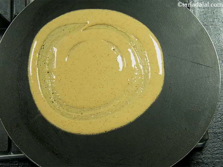 Step 13 – Spread it in a circular motion to make a 175 mm. (7&rdquo;) diameter circle.