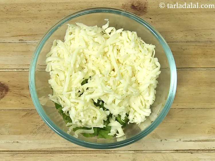 Step 4 – Add grated processed cheese. Processed cheese can be replaced with mozzarella, cheddar cheese, Monterey jack …