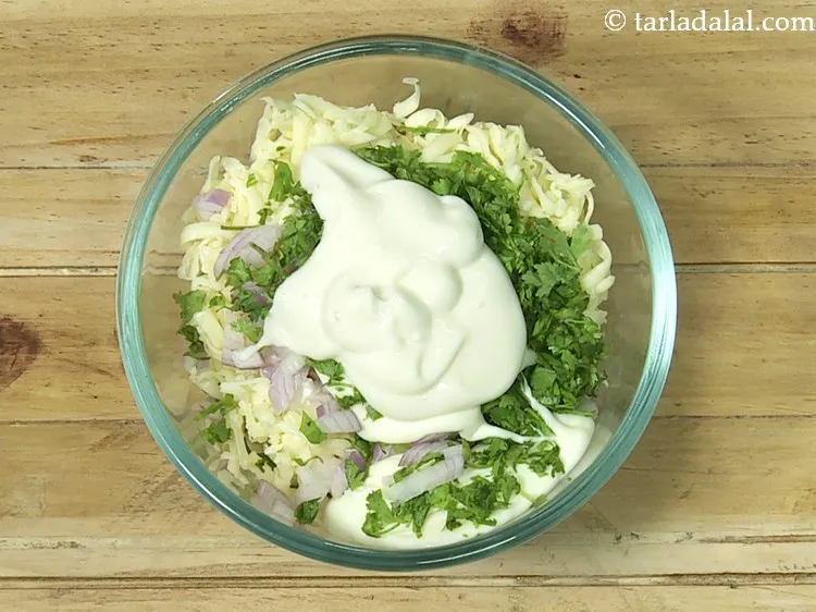 Step 8 – Add 2 tbsp mayonnaise. It will help in binding all the ingredients of the stuffing …