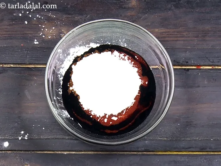 Step 25 – Add&nbsp;1 1/2 tsp&nbsp;<a href="https://www.tarladalal.com/glossary-cornflour-cornstarch-maize-starch-corn-flour-112i">cornflour</a>.